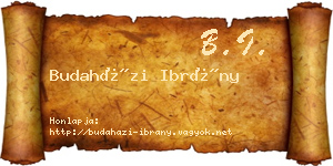 Budaházi Ibrány névjegykártya
